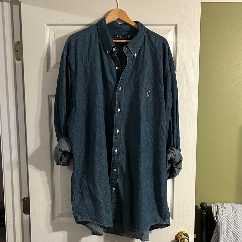 Polo by Ralph Lauren Men's Dark Blue Casual Shirt